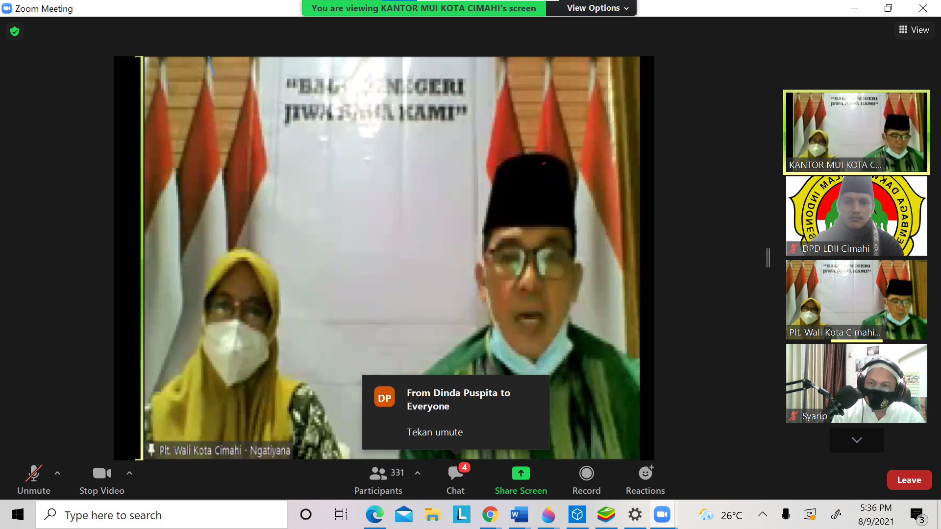 LDII Cimahi Ikuti Istighosah Kubro Virtual Sambut Tahun Baru Hijriah